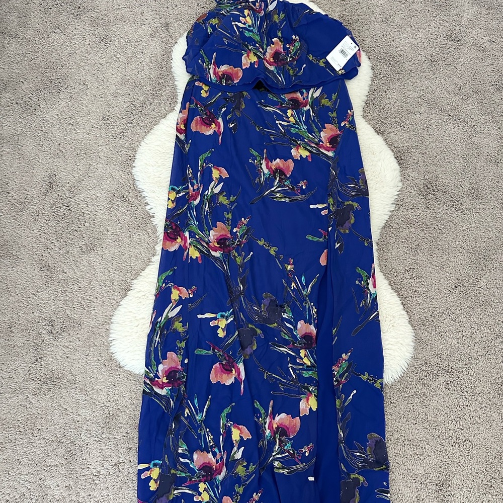 NWT Liv Foster Floral Halter Column Gown Size 6 $350 - Picture 6 of 8